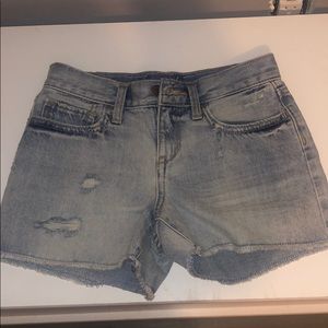 light washed jean shorts